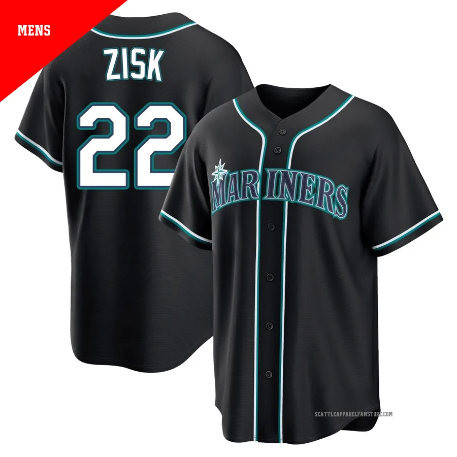 Men's Seattle Mariners ＃22 Richie Zisk Black Replica Fashion Out Jersey