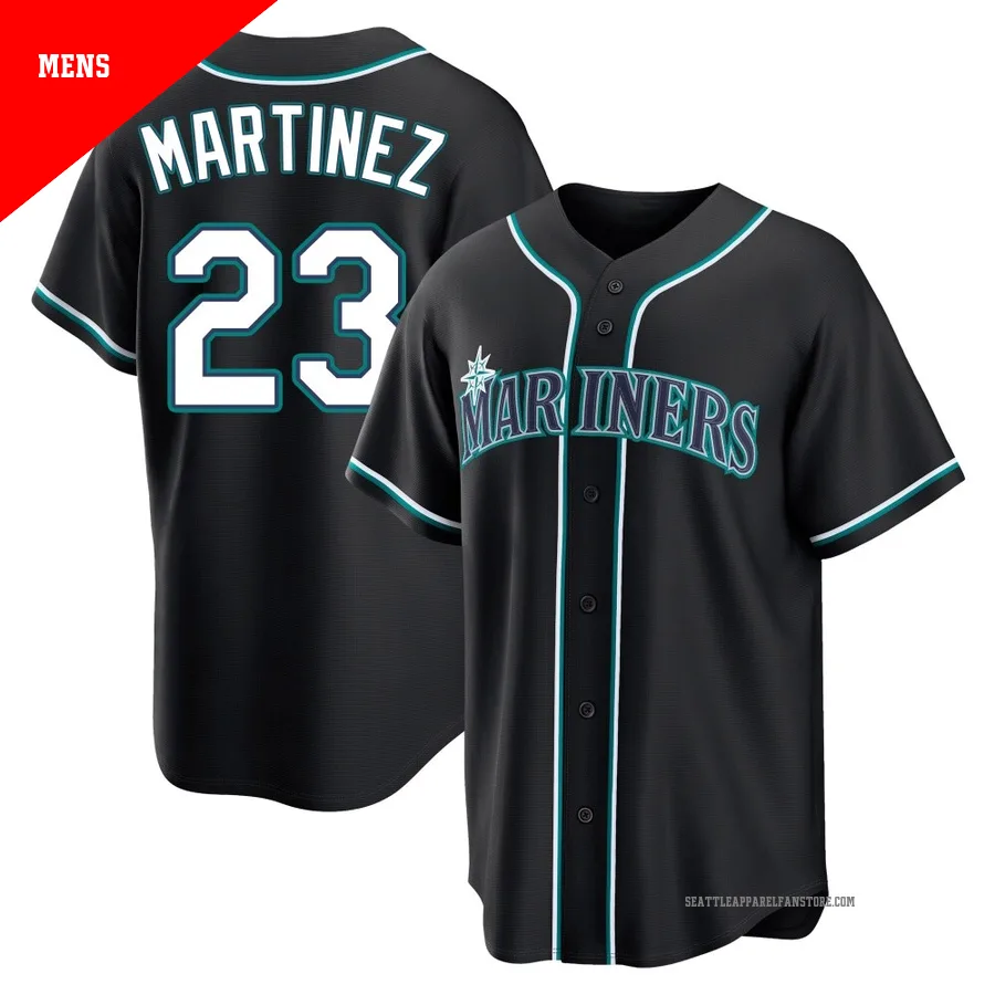 Men's Seattle Mariners ＃23 Tino Martinez Black Replica Fashion Out Jersey