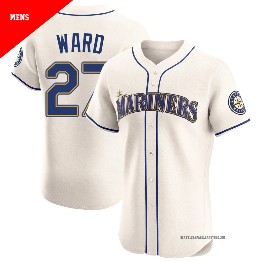 Men's Seattle Mariners ＃27 Taylor Ward Cream Elite Alternate Jersey