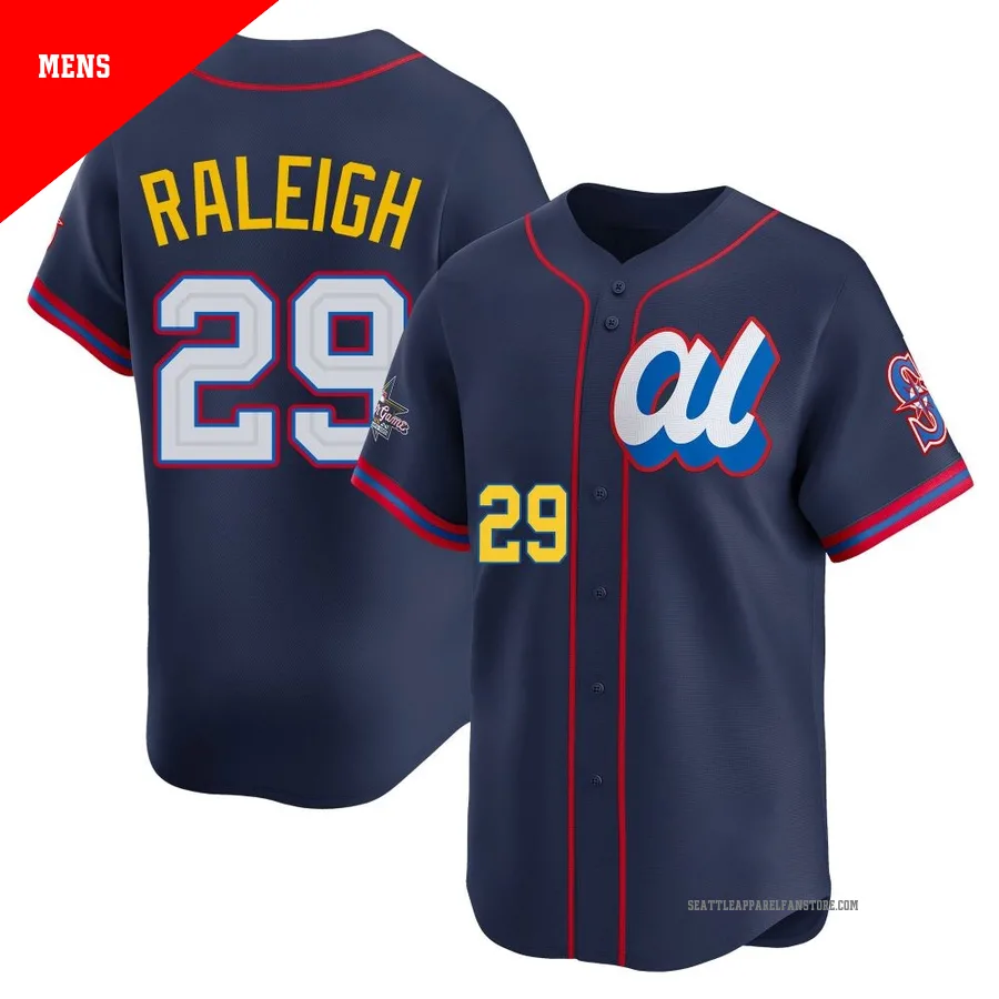 Men's Seattle Mariners ＃29 Cal Raleigh Navy Limited American League 2025 All-Star Edition Jersey