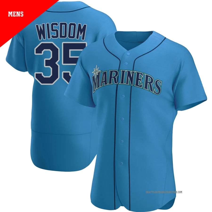 Men's Seattle Mariners ＃35 Patrick Wisdom Royal Authentic Alternate Jersey