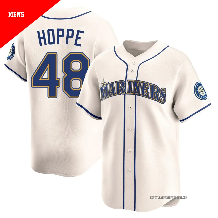 Men's Seattle Mariners ＃48 Alex Hoppe Cream Limited Alternate Jersey