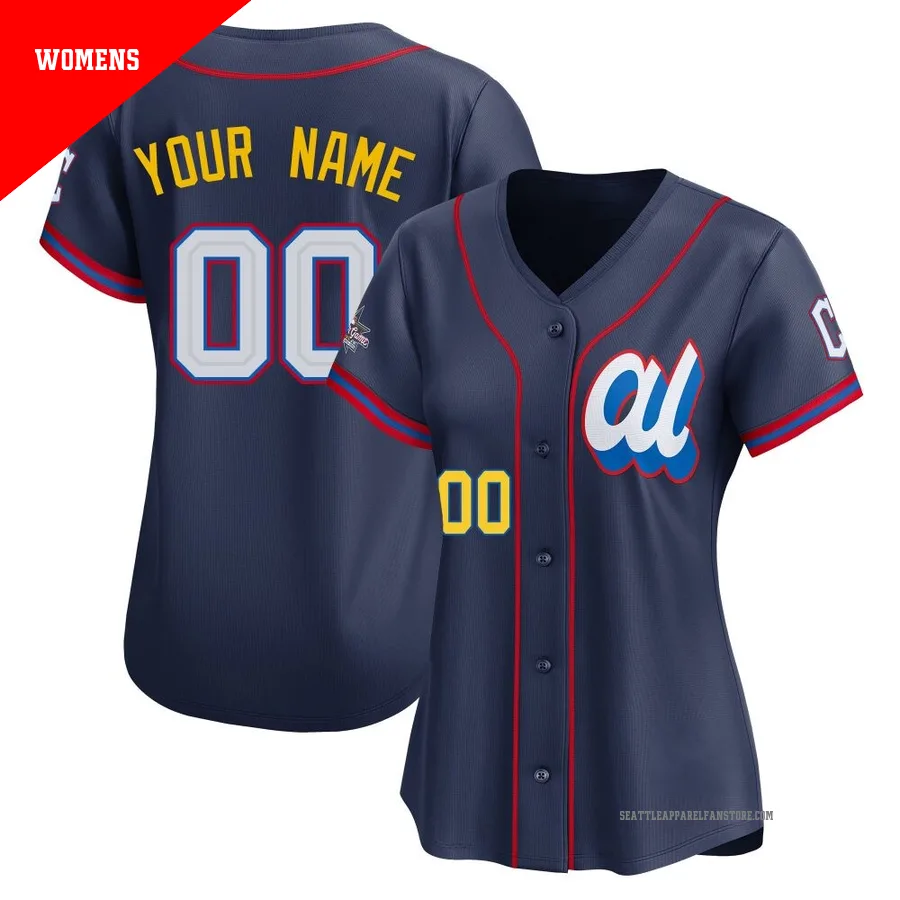 Women's Seattle Mariners ＃00 Custom Navy Limited American League 2025 All-Star Edition Jersey