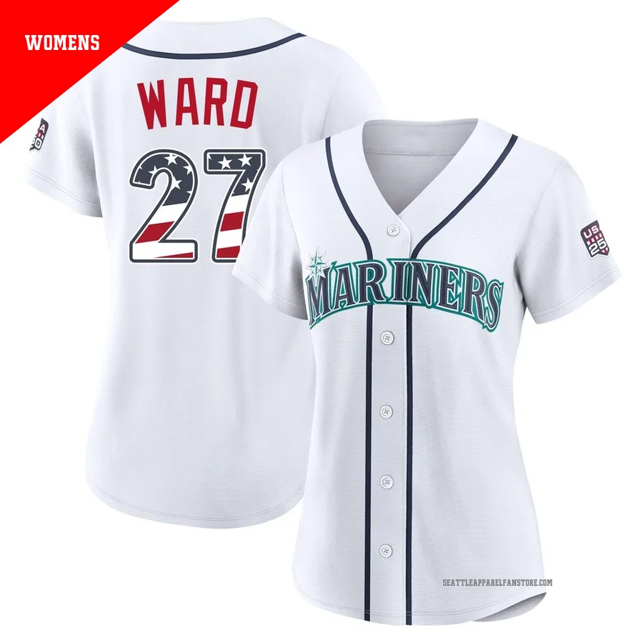Women's Seattle Mariners ＃27 Taylor Ward White Limited USA 250 Fourth Of July Home Stadium Jersey