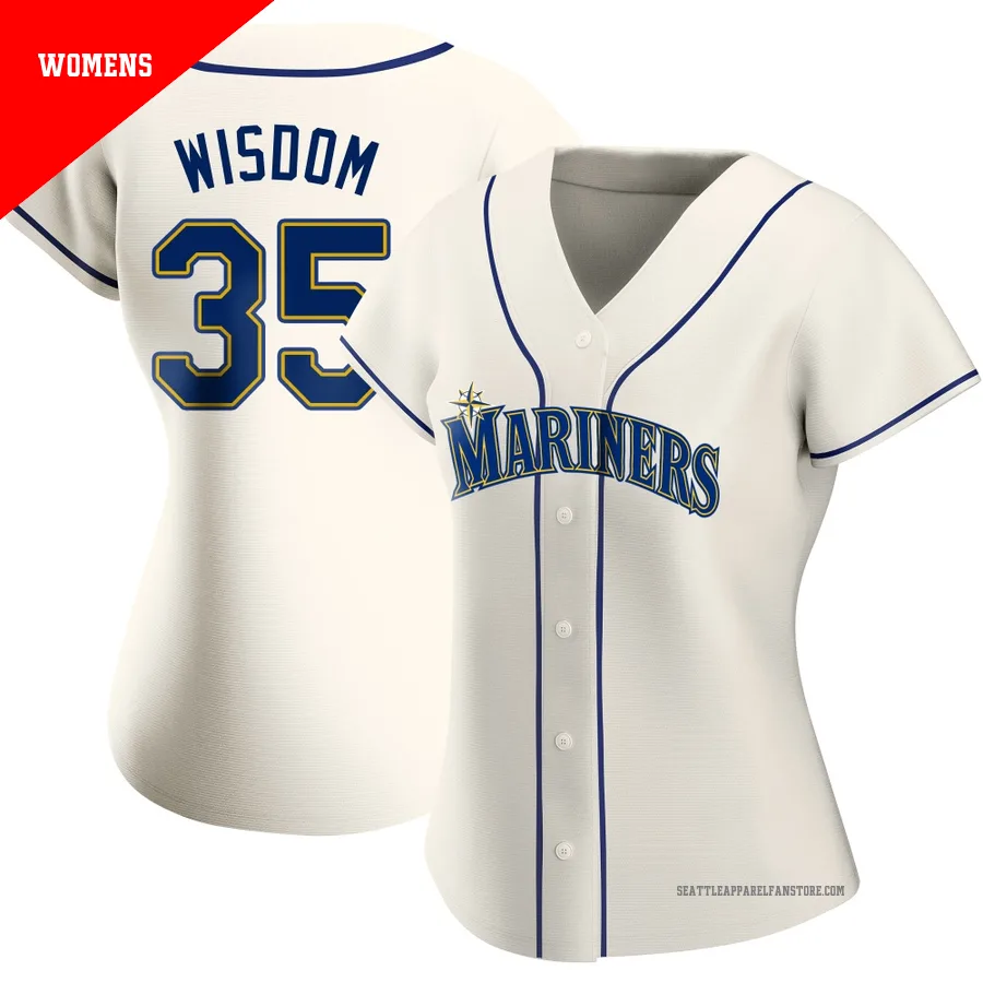 Women's Seattle Mariners ＃35 Patrick Wisdom Cream Authentic Alternate Jersey