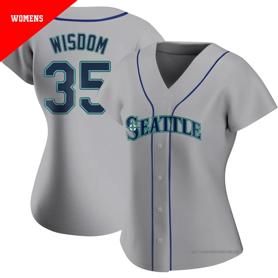 Women's Seattle Mariners ＃35 Patrick Wisdom Gray Replica Road Jersey