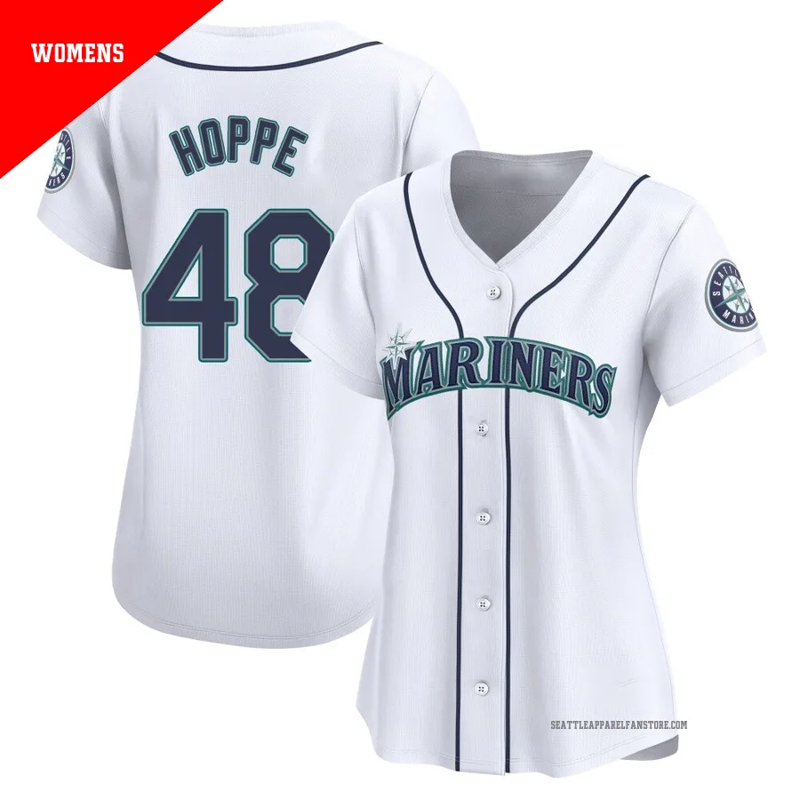 Women's Seattle Mariners ＃48 Alex Hoppe White Limited Home Jersey