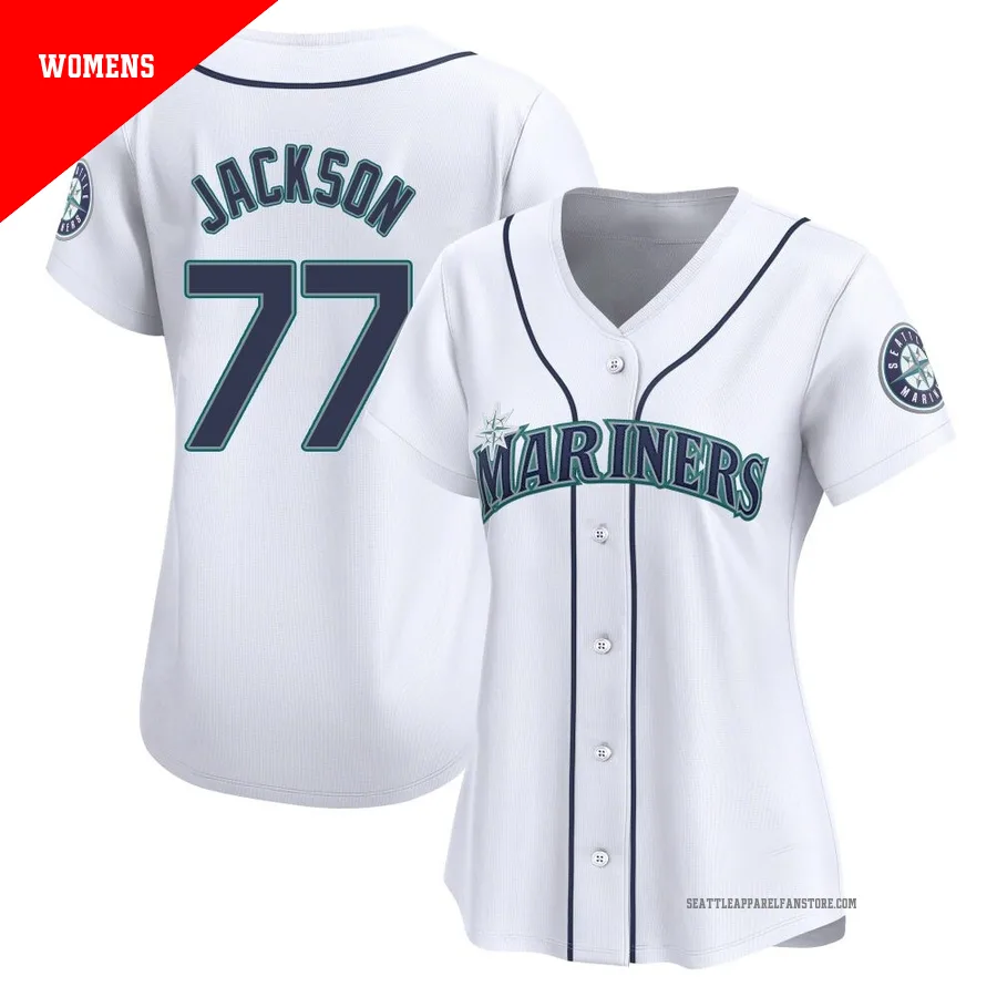 Women's Seattle Mariners ＃77 Luke Jackson White Limited Home Jersey