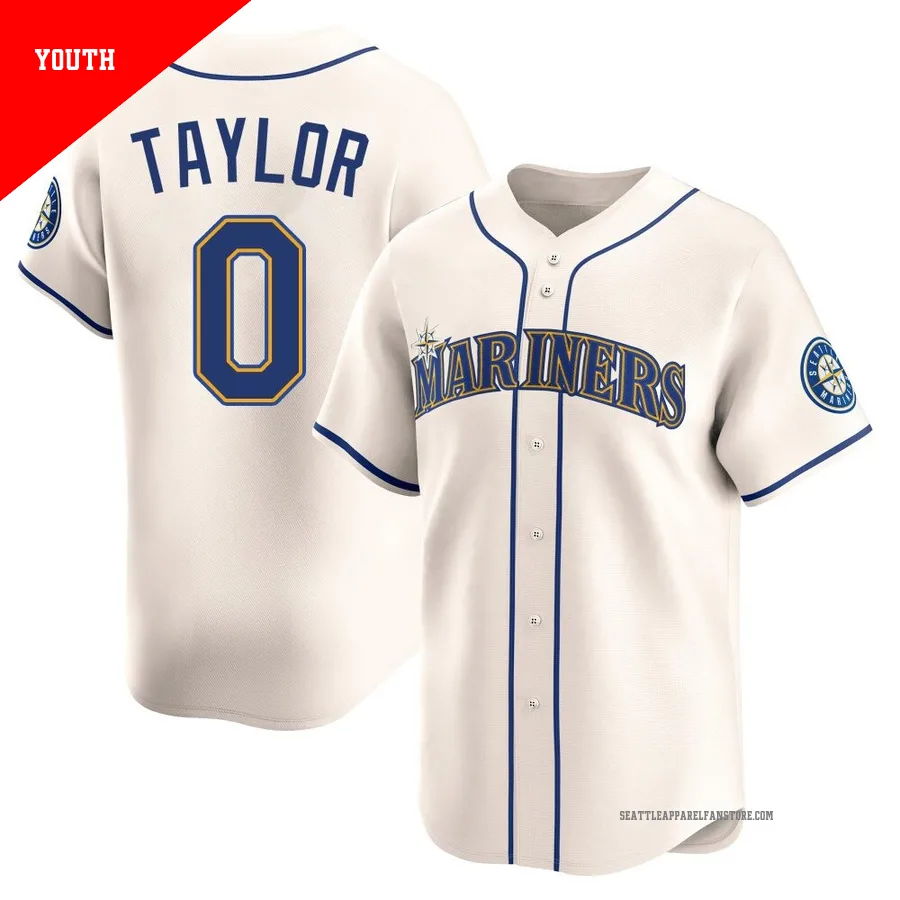 Youth Seattle Mariners ＃0 Samad Taylor Cream Limited Alternate Jersey