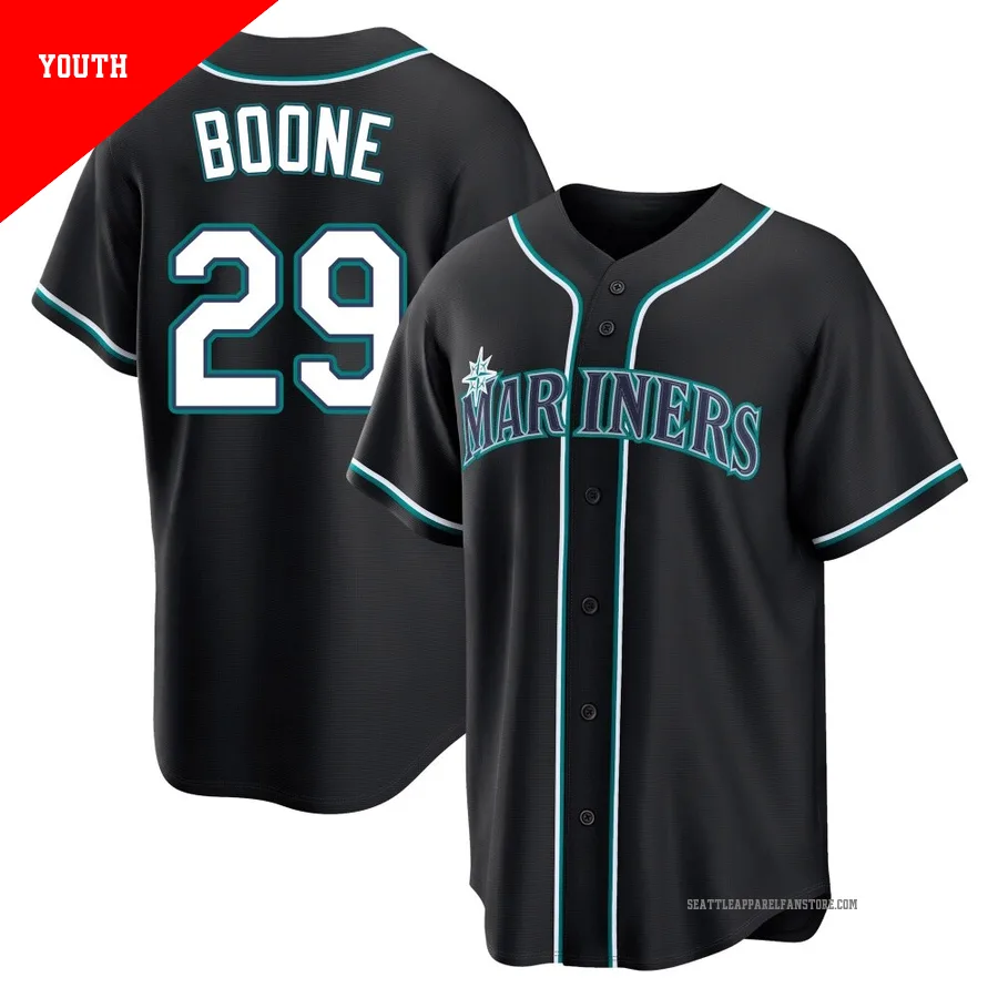 Youth Seattle Mariners ＃29 Bret Boone Black Replica Fashion Out Jersey