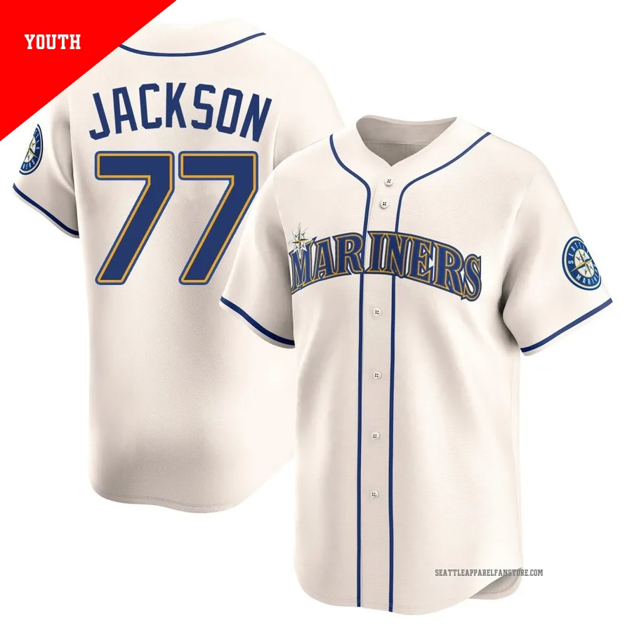 Youth Seattle Mariners ＃77 Luke Jackson Cream Limited Alternate Jersey